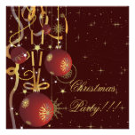 Boules de Noël et invitation brune de partie de ru