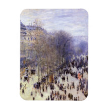 Boulevard des Capucines, Monet, Vintage Fine Art Rectangle Magnets