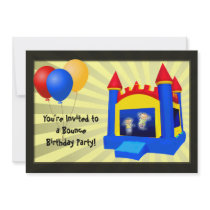 Bounce House Balloons Birthday Party Invitation