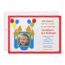 Bounce House Photo Birthday Invitation