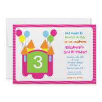Bounce House Photo Birthday Invitation for girl