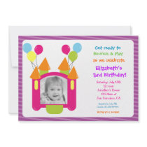 Bounce House Photo Birthday Invitations