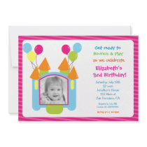 Bounce House Photo Birthday Invitations