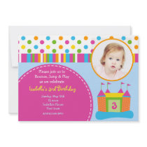 Bounce House Photo Birthday Party Invitations