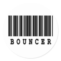 bouncer barcode design round sticker
