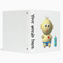 BOUNCING BABY BOY WITH 1 BOTTLE VINYL BINDER