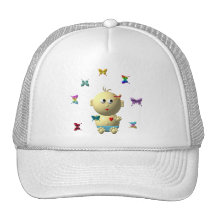 BOUNCING BABY BOY WITH 9 BUTTERFLIES HAT