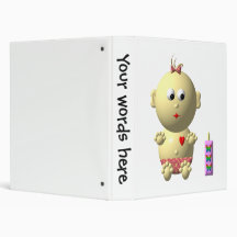 BOUNCING BABY GIRL WITH 1 BOTTLE VINYL BINDERS