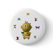 BOUNCING BABY GIRL WITH 9 BUTTERFLIES