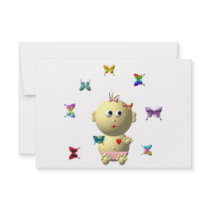 BOUNCING BABY GIRL WITH 9 BUTTERFLIES
