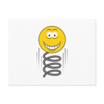 Bouncing Spring Smiley Face Post Cards