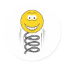 Bouncing Spring Smiley Face Round Sticker