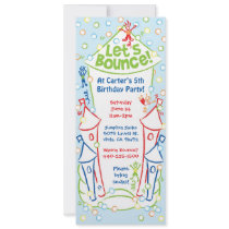 Bouncy Castle Invitations: Blue