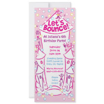 Bouncy Castle Invitations: Pink