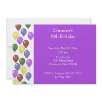 Bountiful Balloons Invitation (Purple)