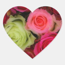 Bouquet de ~ d'autocollants de coeur des roses fro
