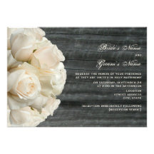 Bouquet de rose blanc et mariage de Barnwood Faire-parts