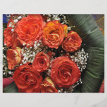 Bouquet de roses rouges prospectus avec motif