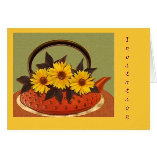 Bouquet de théière carte de vœux