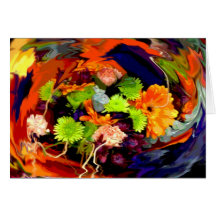 Bouquet de tourbillonnement de ressort carte de vœux