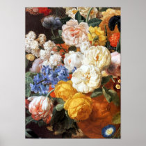 Bouquet of Flowers in a Sculpted Vase Print