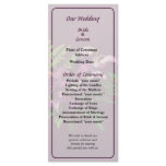 Bouquet of Purple Orchids and Fern Wedding Program Full Color Rack Card