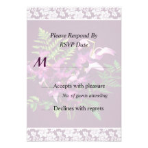 Bouquet of Purple Orchids Wedding Invitation
