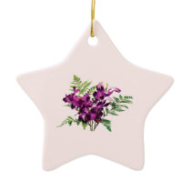 Bouquet of Purple Orchids With Ferns Ornament