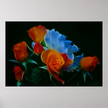 Bouquet of roses and meaning print