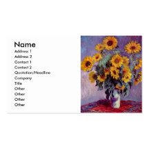 Bouquet of Sunflowers by Claude Monet Business Card