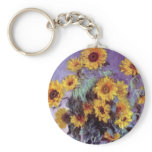 Bouquet of Sunflowers by Claude Monet Keychain