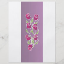 Bouquet rose avec l'arrière - plan pourpre prospectus customisé