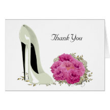 Bouquet Roses and Wedding Stiletto Gifts Greeting Card