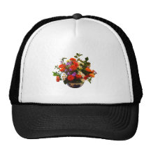 Bouquet With Mums and Daisies Mesh Hats