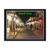 Bourbon Street Mardi Gras, New Orleans, LA postcar Post Card