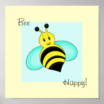 Bourdon souriant copie heureuse de "abeille" posters