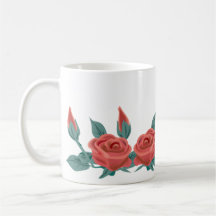 Bourgeons de rose rouge mugs à café