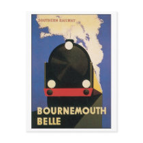 Bournemouth Belle Southern Railway Travel Poster Post Card