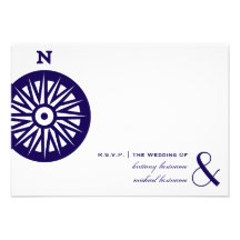 Boussole épousant RSVP Carton D'invitation