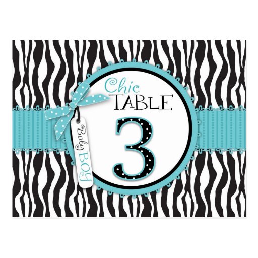 Boutique Chic Boy Table Number Postcard 3