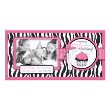 Boutique Chic Cupcake Photo Card