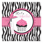 Boutique Chic Cupcake Square Blanks Personalized Announcements