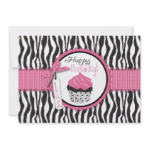 Boutique Chic Cupcakes Card A7 Invite