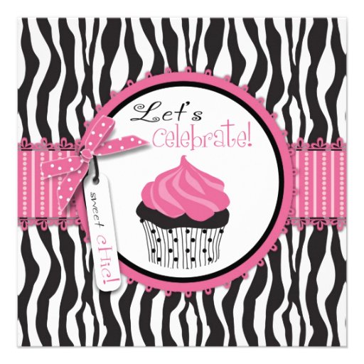 Boutique Chic Cupcakes Invitation Square