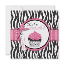 Boutique Chic Cupcakes Invitation Square 2