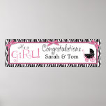 Boutique Chic Girl Baby Shower Banner Poster