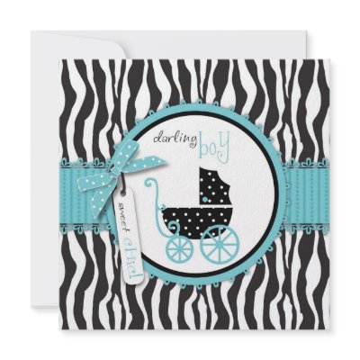 Boutique Chic Invitation Square Boy by LullabyeDreams