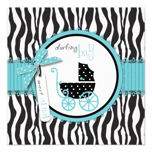 Boutique Chic Invitation Square Boy