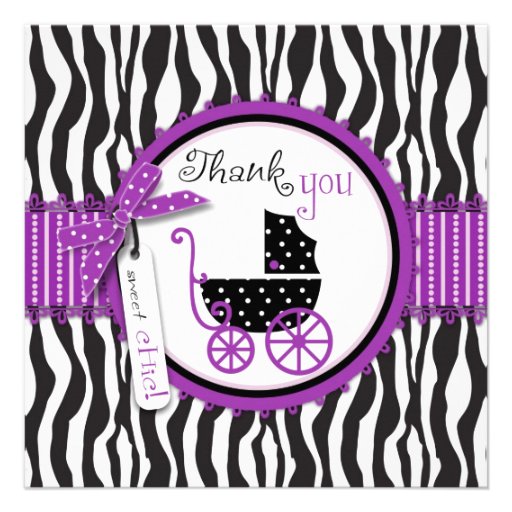 Boutique Chic Violet TY Square Personalized Invitations