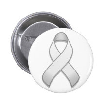 Bouton blanc de ruban de conscience badges